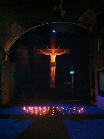 Atma, title unknown, 2011, installation, in 'The Minotaur' at Old Vic Tunnels, Waterloo, London. Photo credit Kelise Franclemont.
