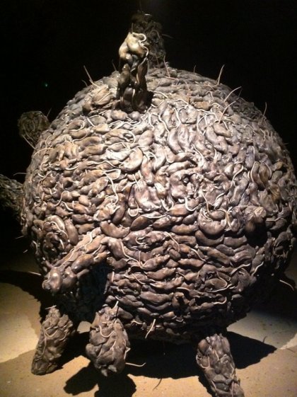 David Falconer, 'Vermin Death Star', 2011, taxidermy and resin, in 'The Minotaur' at Old Vic Tunnels, Waterloo, London. Photo credit Kelise Franclemont.