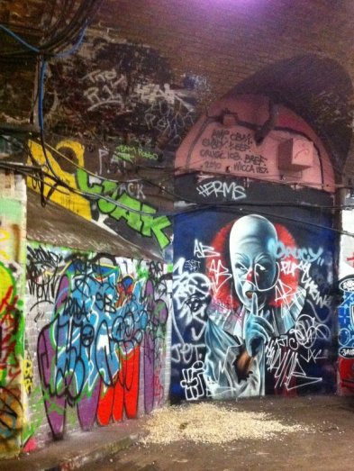 Street art at Waterloo tunnels, 14 October 2011. Photo credit Kelise Franclemont.
