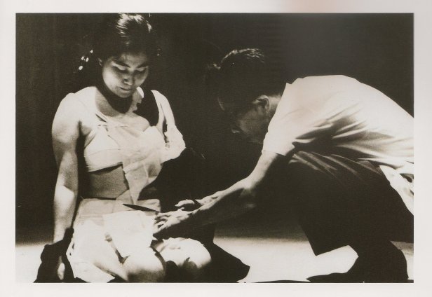 Yoko Ono, 'Cut Piece', 1964, photo of performance during 'Contemporary American Avant-Garde Music Concert: Insound and Instructure', video, in 'Double Vision' in Haifa Museum of Art, Haifa, Israel. Image courtesy the artist and LENONO PHOTO ARCHIVE.