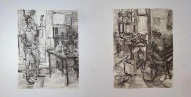 Exhibition in Jerusalem Artists House, Jerusalem. Artist unknown (Hebrew writing). Image courtesy Kelise Franclemont.