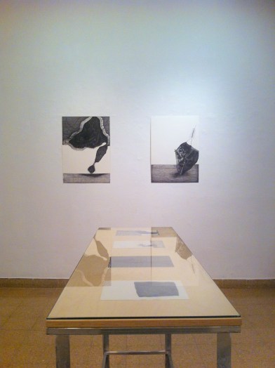 Exhibition in Jerusalem Artists House, Jerusalem. Artist unknown, ink on paper. Image courtesy Kelise Franclemont