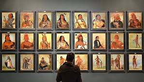 View of exhibition 'George Caitlin - American Indian Portraits', National Portrait Gallery. Image courtesy National Portrait Gallery.