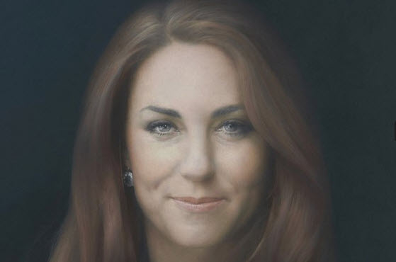 Kate Middleton by artist (2012) as displayed in National Portrait Gallery. Image courtesy of telegraph.co.uk