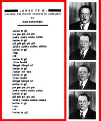 Reference to Kurt Schwitter's 'Ursonate', 1944. Image courtesy beachsloth.blogs.com