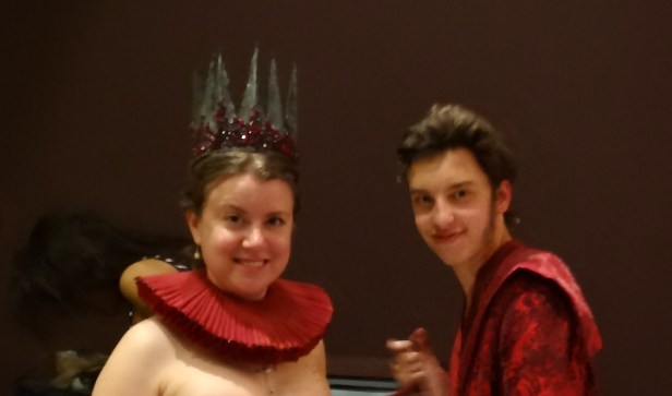 (l-r) model Kelise Franclemont and Alexander Connatty, who is wearing a coat of his own design. Image courtesy of Kelise Franclemont and Thomas Butler.