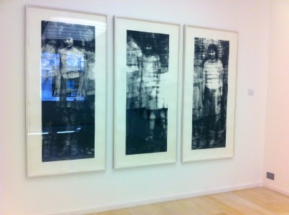 Installation view of Christiane Baumgartner's work, 'Klassenkamerdan', 1999, in 'Conflicted Memory' at Alan Cristea gallery. Image courtesy Kelise Franclemont and Alan Cristea gallery.