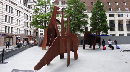 'The Good, The Bad, The Ugly', Jake and Dinos Chapman, in 'Sculpture in the City 2013', City of London. Photo courtesy Kelise Franclemont.