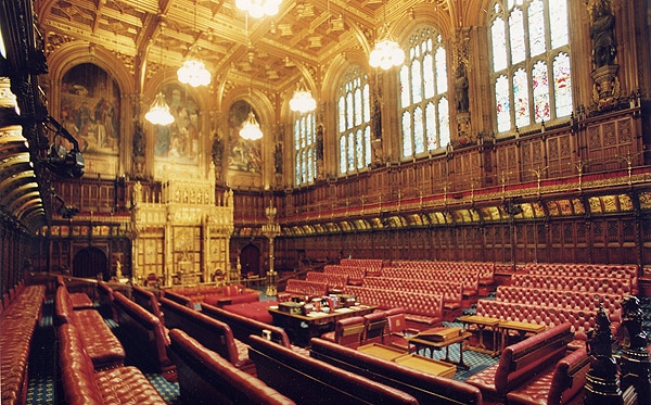 Lords Chamber in Houses of Parliament, London. Photo courtesy en.wikipedia.org
