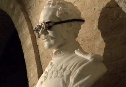 William Theed's bust of General Gordon sports steampunk goggles. Photo courtesy City of London and Guildhall Art Gallery.