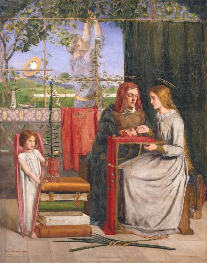 Dante Gabriel Rossetti, 'The Girlhood of Mary Virgin', 1848-9, in 'BP Walk through British art', at Tate Britain. Image courtesy Tate Britain.