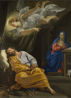 Philippe de Champaigne, 'The Dream of Saint Joseph', 1642-3, oil painting. Image courtesy National Gallery website.