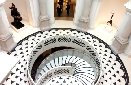 Rotunda staircase in the newly-refurbished main entrance to Tate Britain, Millbank. Image courtesy The Telegraph.