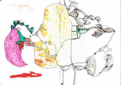 Kelise Franclemont, 'weird bird', 2014, collage and ink on paper. Image courtesy Kelise Franclemont.