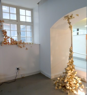 Libby Heaney, 'De-Coherence', 2014, installation view, at SU Gallery, Chelsea College of Art, London. Photo credit Kelise Franclemont.