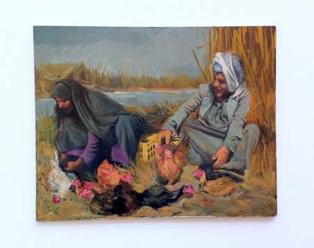 Bassim al-Shaker, 'Marshes 3', 2013, oil on canvas, in 'Welcome to Iraq' at South London Gallery, London. Photo credit Kelise Franclemont.
