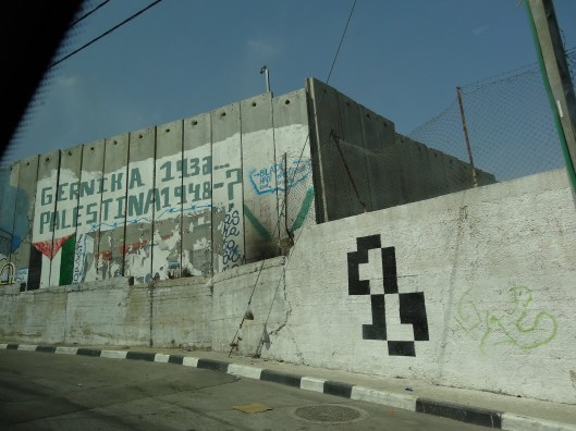The wall adjacent to Aida refugee camp situated near Bethlehem. Photo credit Tom Butler.