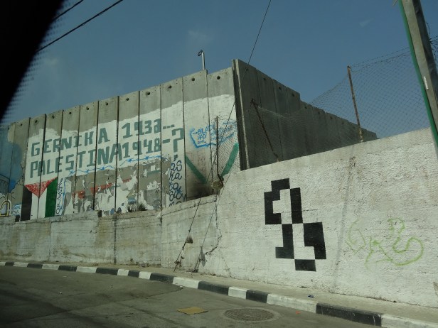 The wall adjacent to Aida refugee camp situated near Bethlehem. Photo credit Tom Butler.