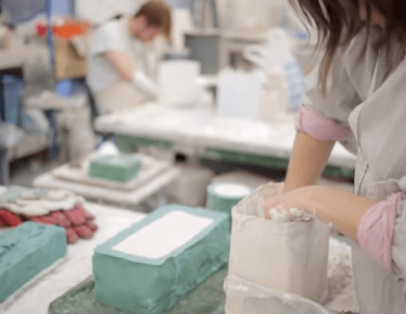 In the ceramics workshop at Chelsea College of Arts, Pimlico, London. Image courtesy Chelsea College of Arts.