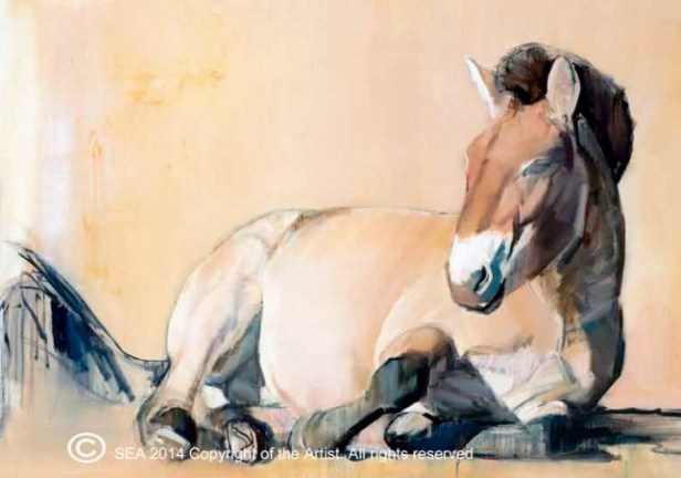 Mark Adlington, 'Plateau Sun (Przewalski)', oil on canvas, in 'The Horse in Art' at Mall Galleries, London. Image courtesy the artist and http://www.equestrianartists.co.uk