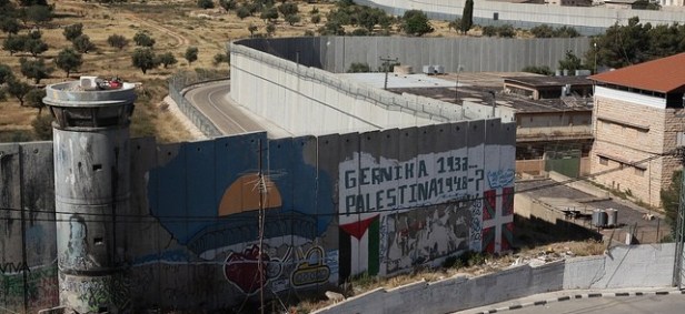 View of the Wall that surrounds Bethlehem, West Bank, Palestine. Image courtesy PalestineCampaign.org