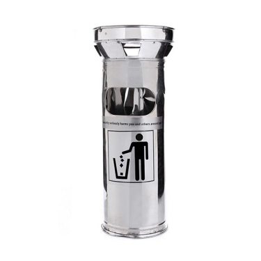 Khaled Hourani (designer) and Abu Muath (metalsmith), 'Watchtower ashtray', metal, 30 cm x 80 cm. Text reads: 'Security seriously harms you and others around you'. Image courtesy the artist and Disarming Design.