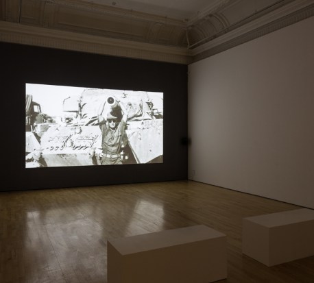 Dor Guez, installation view, 'The Painter', 2015, colour video and sound, 20:00, in 'The Sick Man of Europe' at the ICA, London. Image courtesy the artist and the ICA.