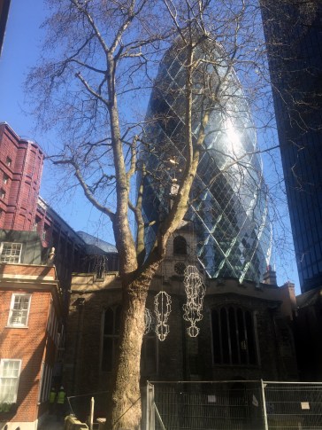 Paul Hoskin, 'Flow; Edge; Flux; Within; Fall', suspended wire objects, in 'Sculpture in the City 2014', London. Photo credit Kelise Franclemont.