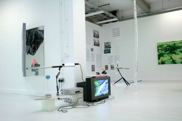 Installation view in D-Block, in the MA Fine Art 2015 Summer Show at Chelsea College of Arts, London. Photo credit Kelise Franclemont.