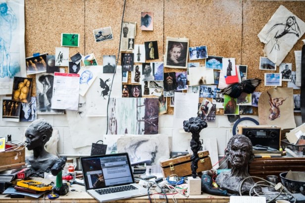 Inside the studio of artist Guy Haddon-Grant. Image courtesy the artist and Karavil Contemporary, London.
