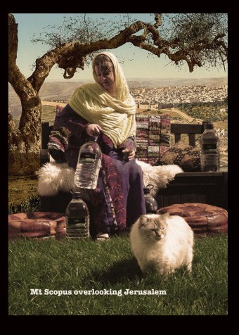 Kelise Franclemont, 'Mt Scopus overlooking Jerusalem', from 'Postcards from the Land of No People', 2015, printed postcard. Image courtesy the artist.