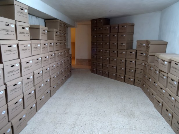 Hamody Gannam, 'Wadi Nisnas', 2014, mixed media installation and sound, in 'Suspended Accounts', Qalandiya International 2014 biennial art fair in Ramallah Municipal Hall, Palestine. Photo credit Kelise Franclemont.