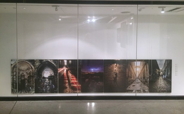 (l-r) Abdallah Hawash, Khaled Salem, Obayda Jamal, Mohamad Abdeen, Khaled Salem, Khaled Salem, all 2015, photographic prints, in 'Jerusalem/Home' at P21 Gallery, London. Image courtesy the artist and P21 Gallery. Photo credit Kelise Franclemont.