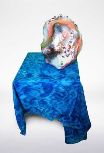 Anna Flemming, 'Kitschy', 2015, modroc, wire, shells, fabric, wood. Image courtesy the artist.