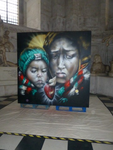CBloxx, title unknown, 2015, spray paint on board, at St Paul's Cathedral, London. Image courtesy londoncallingblog.net.