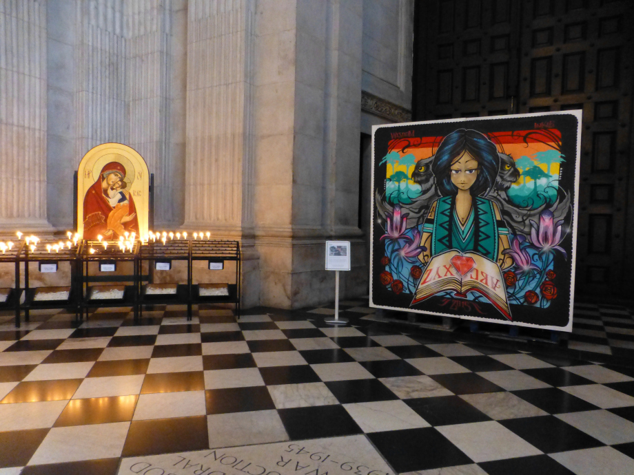 Contemporary spray-painted saints and telegenic martyrs among
