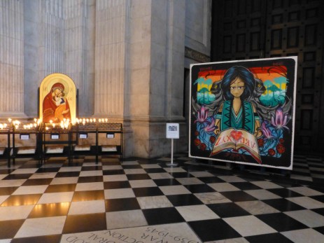 Inkie, 2015, installed work, at St Paul's Cathedral, London. Image courtesy londoncallingblog.net