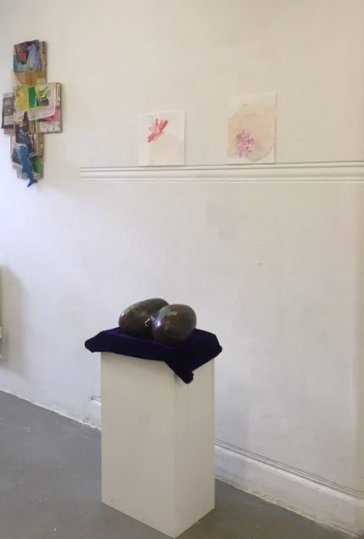 Installation view, 'Fast Forward/Rewind' at Punctum Gallery, Chelsea College of Arts, London. Photo credit Kelise Franclemont.
