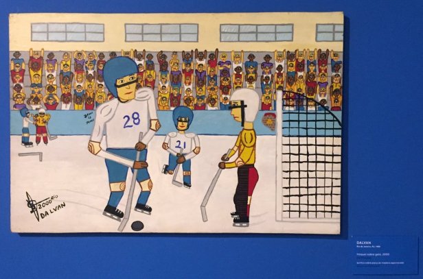 Dalvan, 'Ice Hockey', 2000, acrylic on fiberboard, Museu Internacional de Arte Naïf do Brasil, Rio de Janeiro. Photo: Kelise Franclemont.