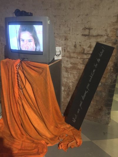 Raghad Makhlouf and Wissam al-Ghati, 'Empowering Dialogue through Peace and Art [EBDA]', 2016, film documentary, in 'Create Syria - the future constellation', at House of Vans London, Waterloo. Photo credit: Kelise Franclemont.