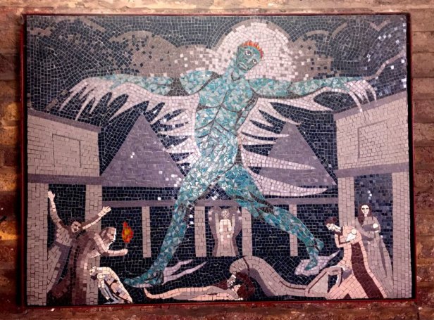 Southbank Mosaics group, after William Blake, 2007-2014, in 'Blake's Lambeth', Carlisle Lane, Waterloo, London. Photo credit Kelise Franclemont.