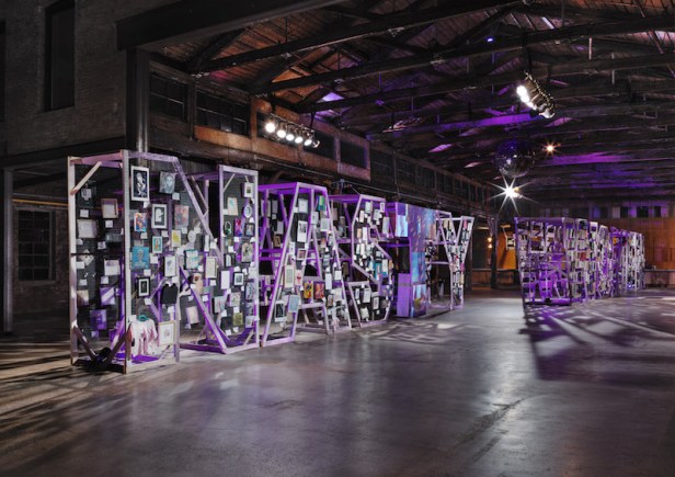 Entrance to 'Nasty Women' exhibition in Knockdown Center, Queens, NYC. Image courtesy ARTnews.com