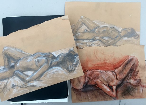 Kelise Franclemont, 2016, charcoal, conte, and graphite on paper, at Royal Drawing School. Image courtesy the artist.