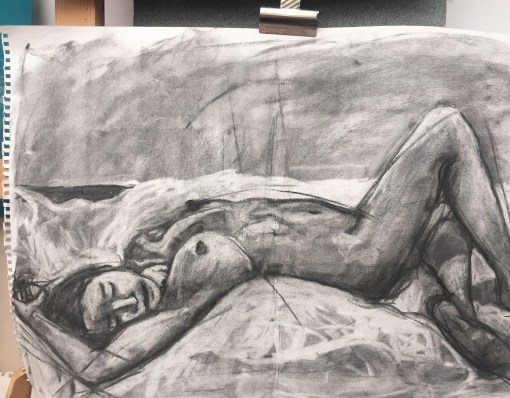 Kelise Franclemont, 2016, charcoal on paper, at Royal Drawing School. Image courtesy the artist.